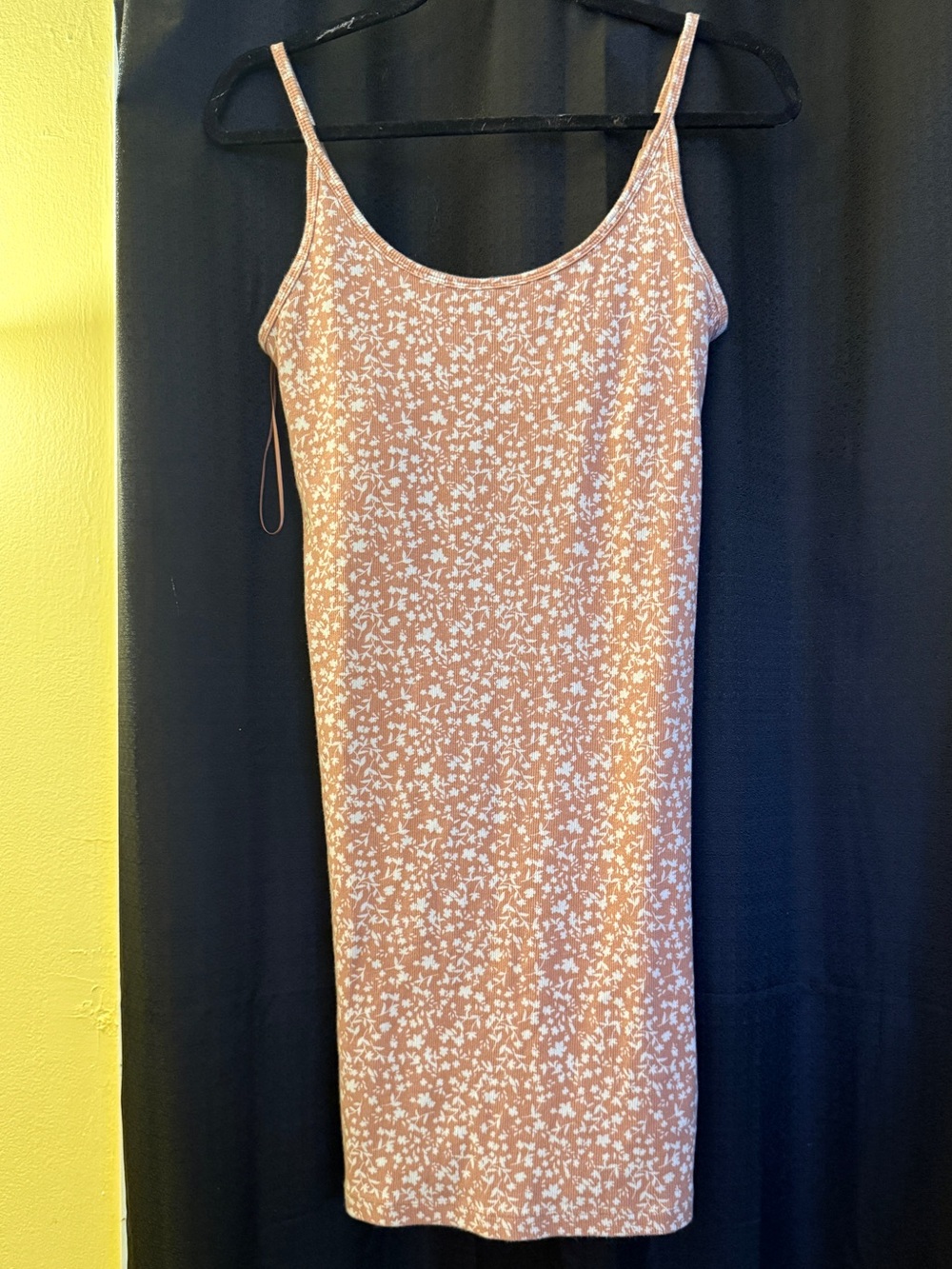 Old Navy Dusty Rose Floral Ribbed Tank Dress